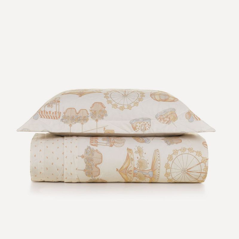 Karsten - Colcha Infantil com Porta Travesseiro 200 Fios 100% Algodão Vick