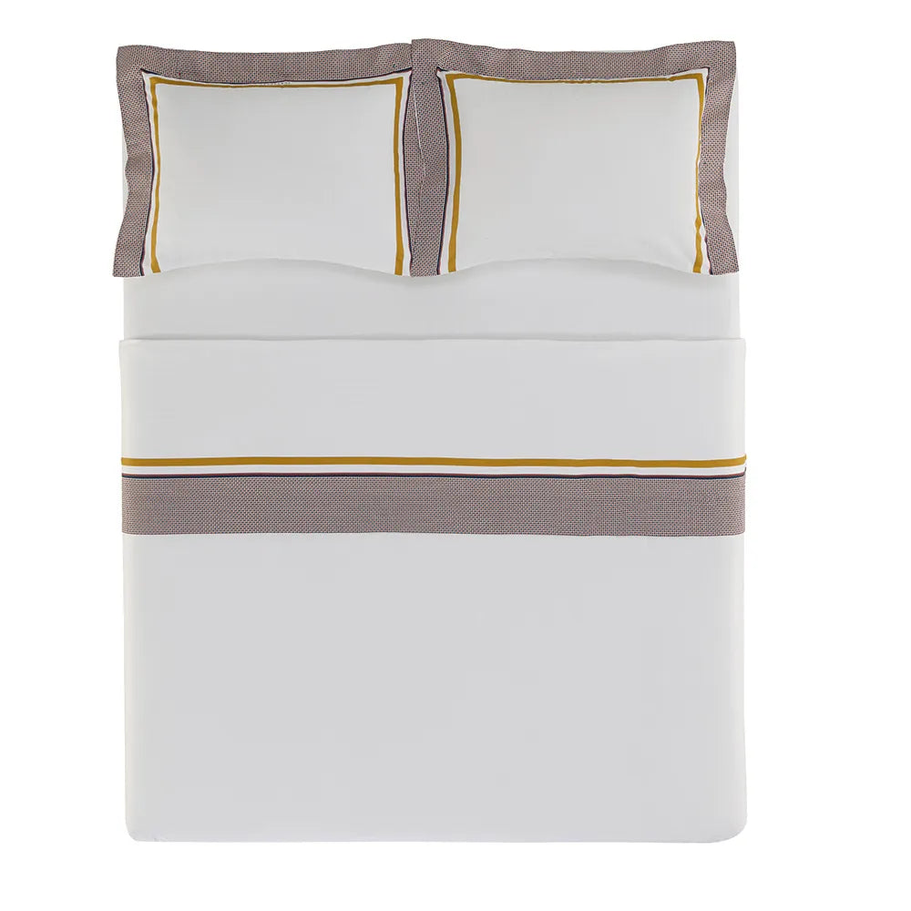 Trussardi - Jogo de Cama Queen 300 Fios 100% Algodão Egípcio Carreto