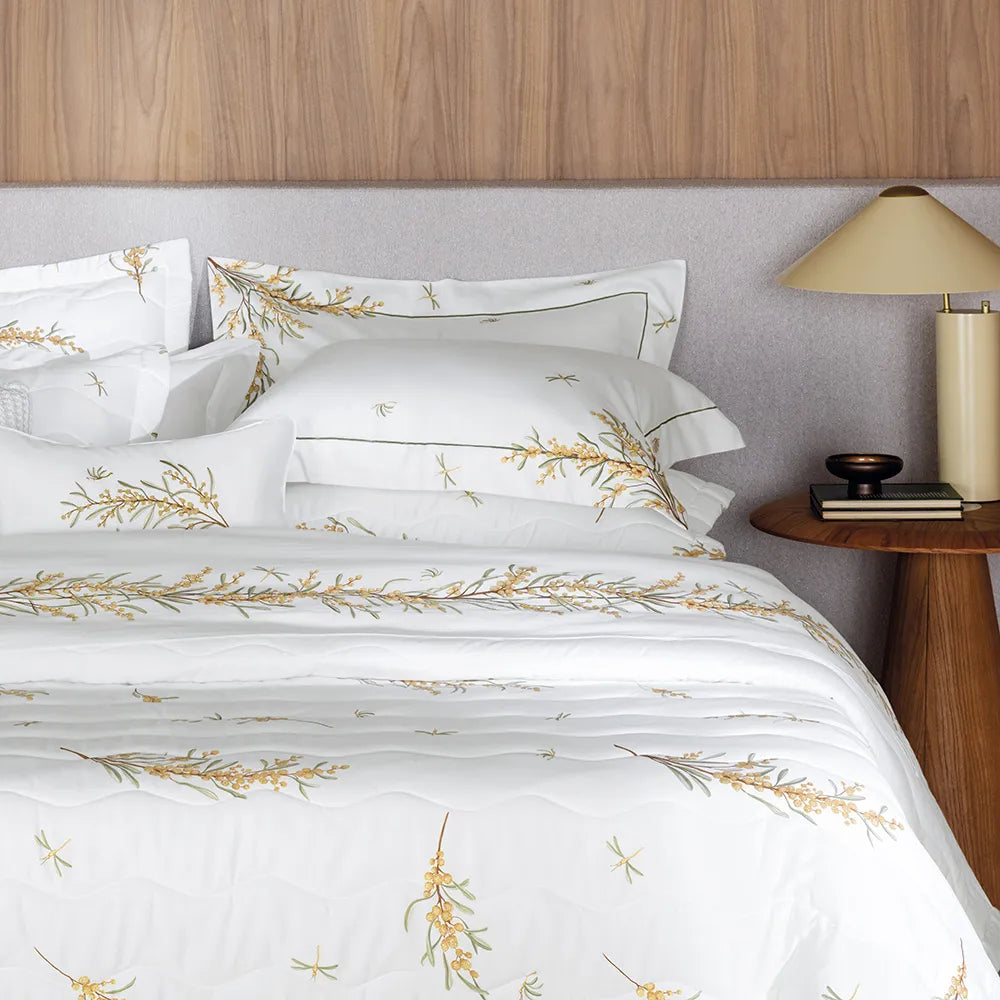 Trussardi - Jogo de Cama Queen 300 Fios 100% Algodão Egípcio Mimosa