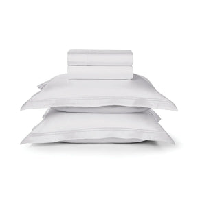 Trussardi - Jogo de Cama King 300 Fios Cetim 100% Algodão Egípcio Galieno Branco