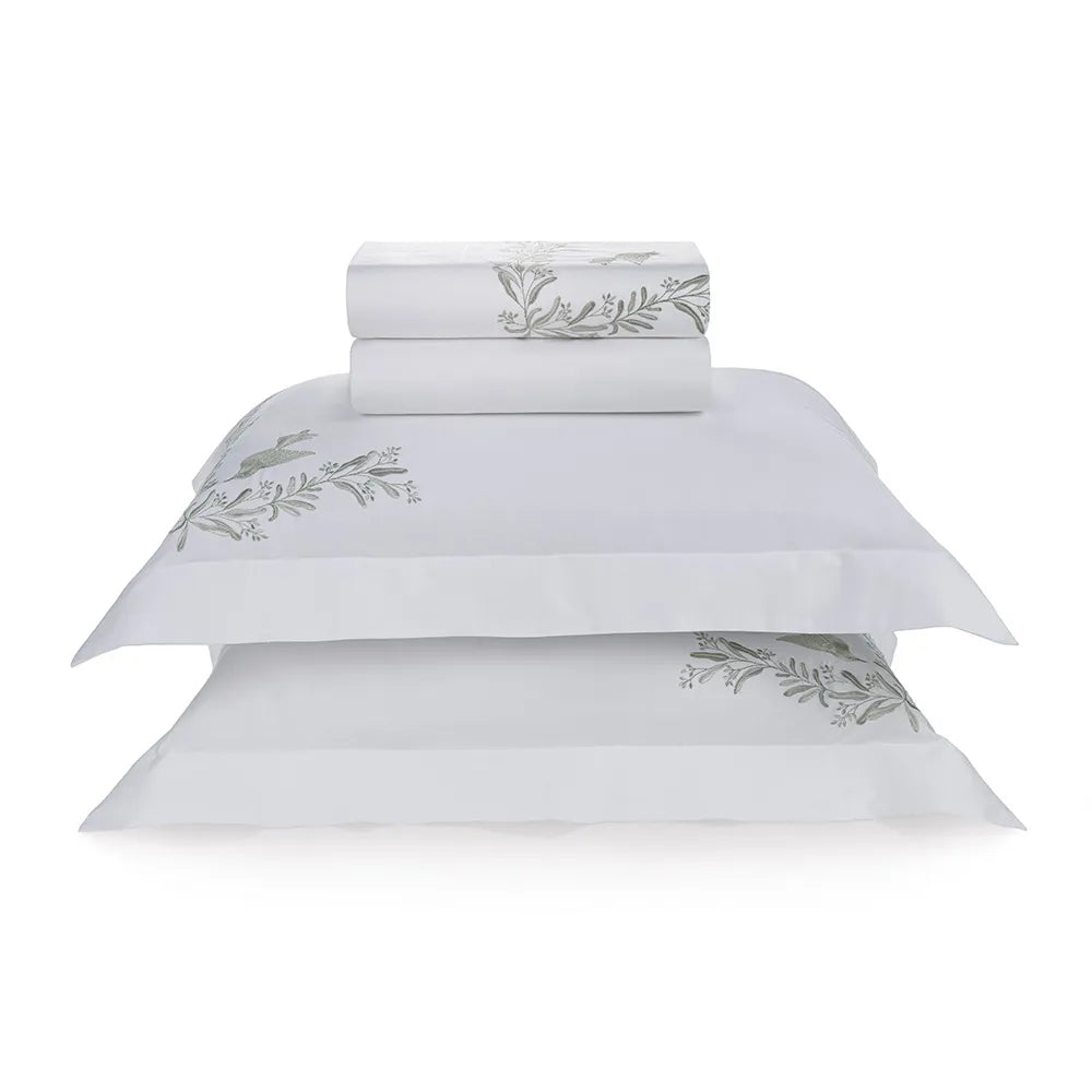 Trussardi - Jogo de Cama King 300 Fios 100% Algodão Egípcio Pistacia