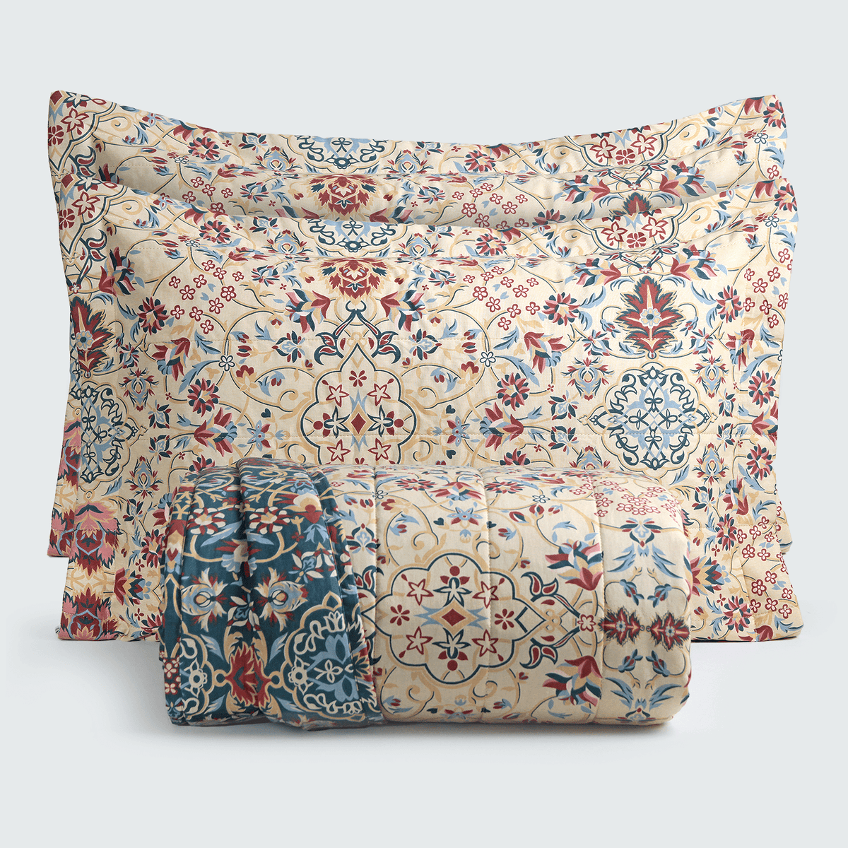 mmartan -   Kit Colcha Percal 180 Fios de Algodão Dupla Face Matelassê Hera